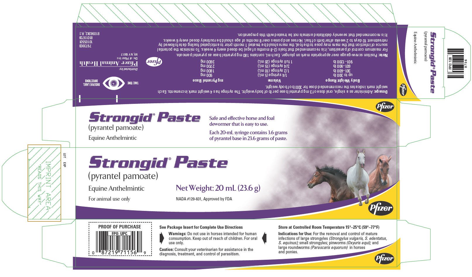 Strongid Paste FDA prescribing information, side effects