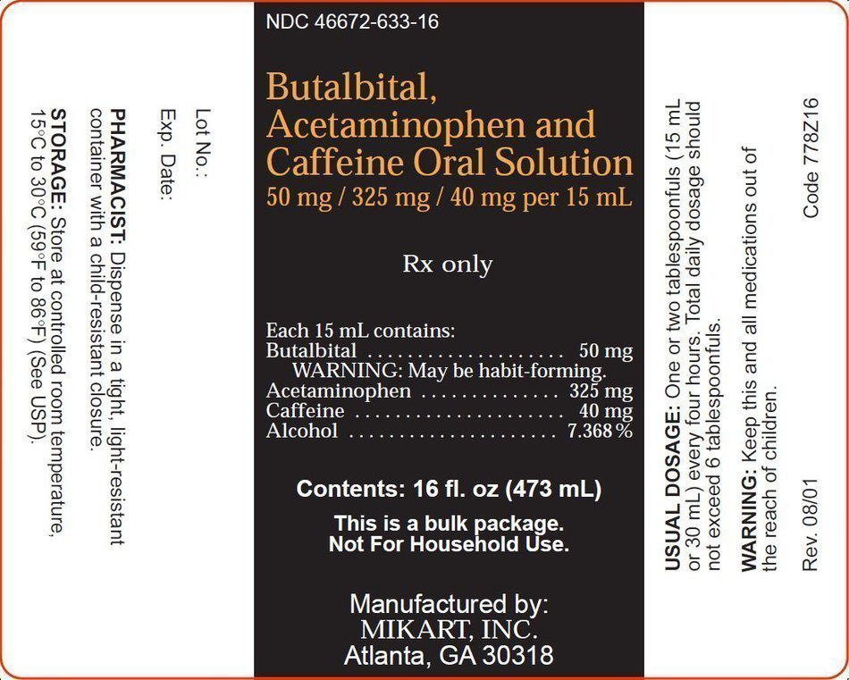 Butalbital,Acetaminophen and Caffeine Solution FDA prescribing