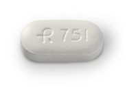 Pill R 751 White Capsule/Oblong is Glyburide and Metformin Hydrochloride