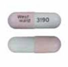 Pill West-ward 3190 Pink & White Capsule/Oblong is Lithium Carbonate