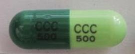 Pill CCC 500 CCC 500 Dark & Light Green Capsule/Oblong is Cephalexin Monohydrate