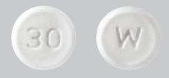 Pill W 30 White Round is Pioglitazone Hydrochloride