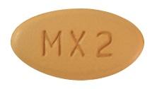 Pill MX2 Tan Oval is Amlodipine Besylate and Valsartan