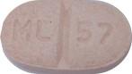 Pill ML 57 Pink Oval is Candesartan Cilexetil and Hydrochlorothiazide