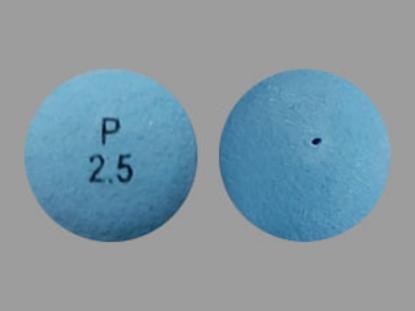 Pill P 2.5 Blue Round is Glipizide Extended-Release