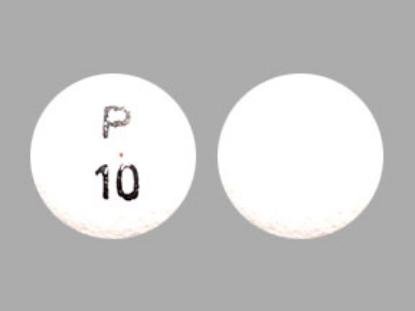 Pill P 10 White Round is Glipizide Extended-Release