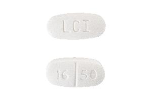 Pill LCI 16 50 White Oval is Acetaminophen and Hydrocodone Bitartrate