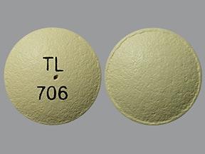 Pill TL 706 Yellow Round is Methylphenidate Hydrochloride Extended-Release