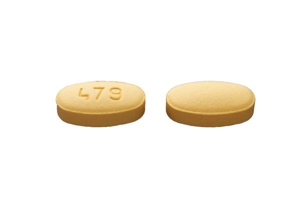 Pill 479 Yellow Oval is Fesoterodine Fumarate Extended-Release