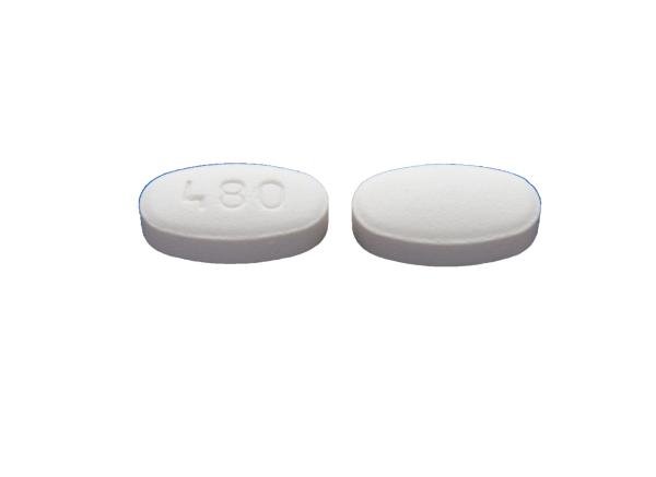 Pill 480 White Oval is Fesoterodine Fumarate Extended-Release