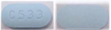 Pill C533 Blue Capsule/Oblong is Tenofovir Disoproxil Fumarate