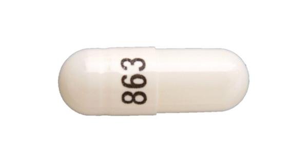 Pill 863 White Capsule/Oblong is Topiramate Extended-Release