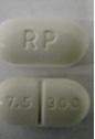 Pill RP 7.5 300 White Capsule/Oblong is Acetaminophen and Hydrocodone Bitartrate