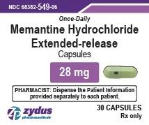 Memantine hydrochloride extended release 28 mg 549