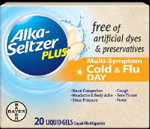 Pill FR DC Clear Capsule/Oblong is Alka-Seltzer Plus Multi-Symptom Cold & Flu (Day)