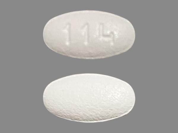 Pill 114 White Oval is Atorvastatin Calcium