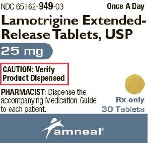 Lamotrigine extended-release 25 mg A 949