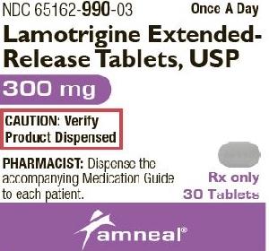 Lamotrigine extended-release 300 mg AN 990