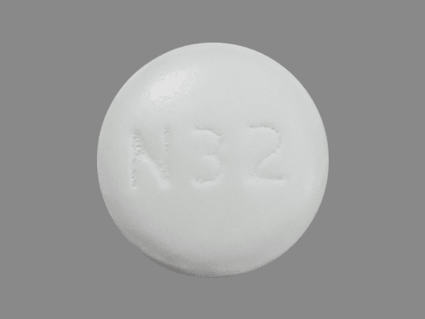 Pill N 32 White Round is Potassium Chloride Extended-Release