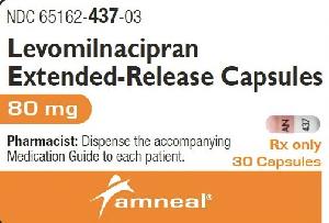 Pill AN 437 Pink & White Capsule/Oblong is Levomilnacipran Extended-Release