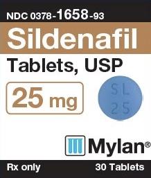 Pill M SL 25 Blue Round is Sildenafil Citrate