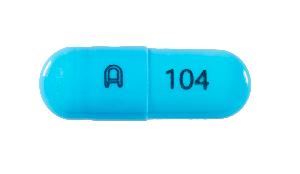 Pill A 104 Blue Capsule/Oblong is Propranolol Hydrochloride Extended-Release
