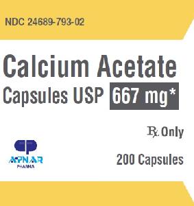 Pill SUVEN 667 Blue & White Capsule/Oblong is Calcium Acetate