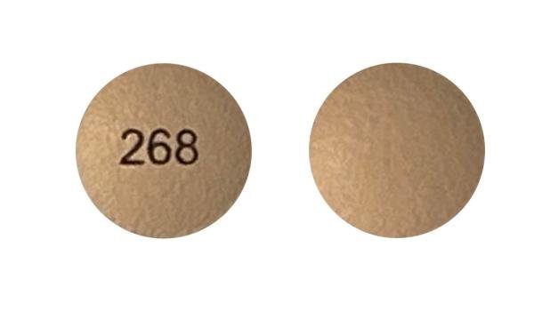 Pill 268 Beige Round is Hydromorphone Hydrochloride Extended-Release