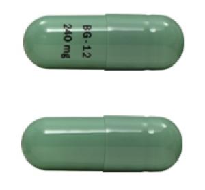 Pill BG-12 240 mg Green Capsule/Oblong is Dimethyl Fumarate Delayed-Release