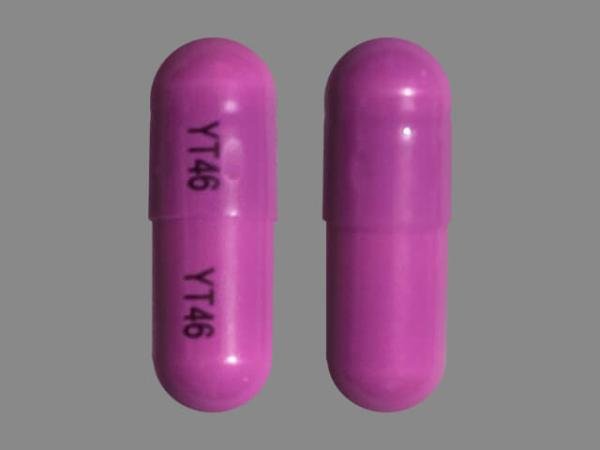 Pill YT 46 YT 46 Purple Capsule/Oblong is Gabapentin