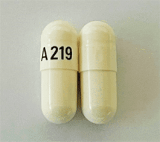 Pill A219 White Capsule/Oblong is Nitrofurantoin (Macrocrystals)