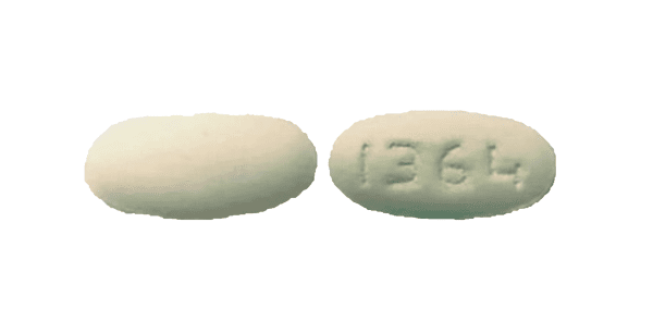 Pill 1364 White Oval is Emtricitabine and Tenofovir Disoproxil Fumarate
