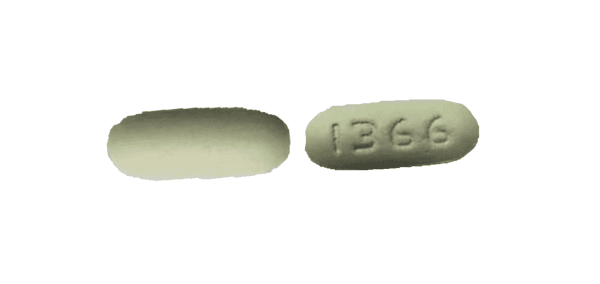 Pill 1366 White Capsule/Oblong is Emtricitabine and Tenofovir Disoproxil Fumarate