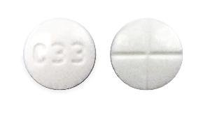 Pill C33 White Round is Captopril