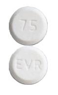 Pill EVR 75 White Round is Everolimus