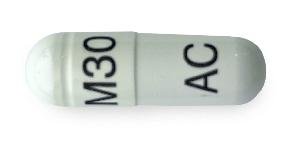 Pill M30 AC White Capsule/Oblong is Dexmethylphenidate Hydrochloride Extended-Release