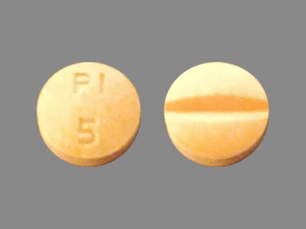 Pill PI 5 Orange Round is Prednisone