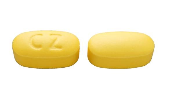 Pill CZ Yellow Oval is Colestipol Hydrochloride