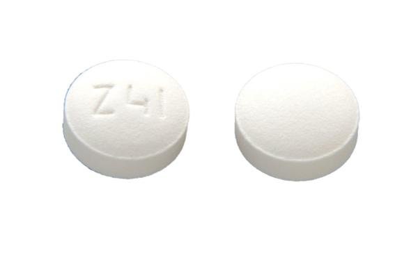Pill Z41 White Round is Famotidine
