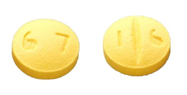 Pill 1 6 67 Yellow Round is Prochlorperazine Maleate