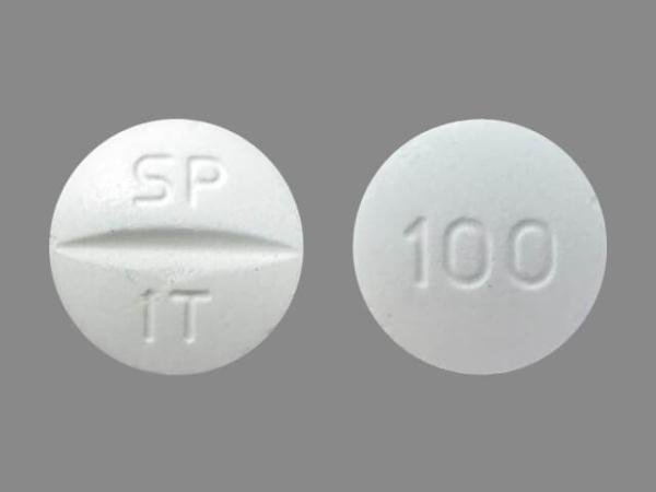 Pill SP IT 100 White Round is Spironolactone