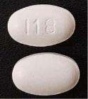 Pill I18 White Oval is Losartan Potassium