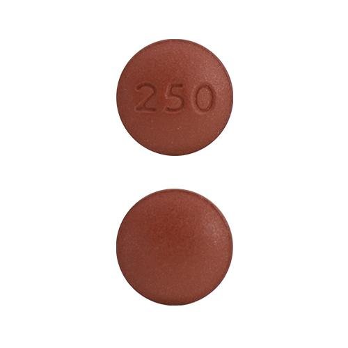 Pill 250 Brown Round is Gefitinib