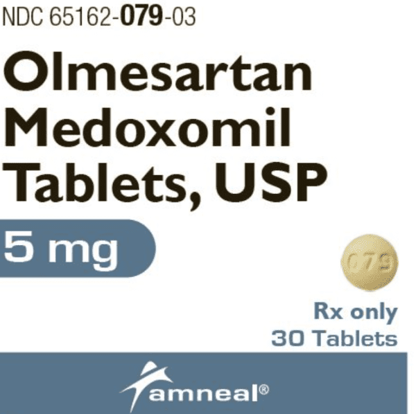 Pill AN 079 Yellow Round is Olmesartan Medoxomil