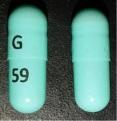 Pill G 59 Blue Capsule/Oblong is Esomeprazole Magnesium Delayed Release