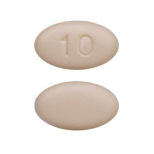 Pill 10 Yellow Oval is Tadalafil