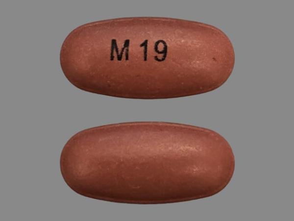 Pill M19 Brown Oval is Mesalamine Delayed-Release