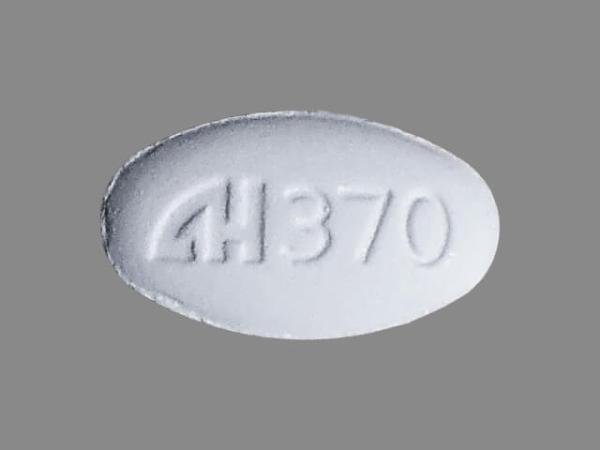 Pill AH370 White Oval is Guaifenesin