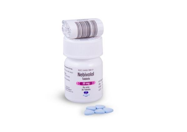 Pill B128 Blue Three-sided is Nebivolol Hydrochloride