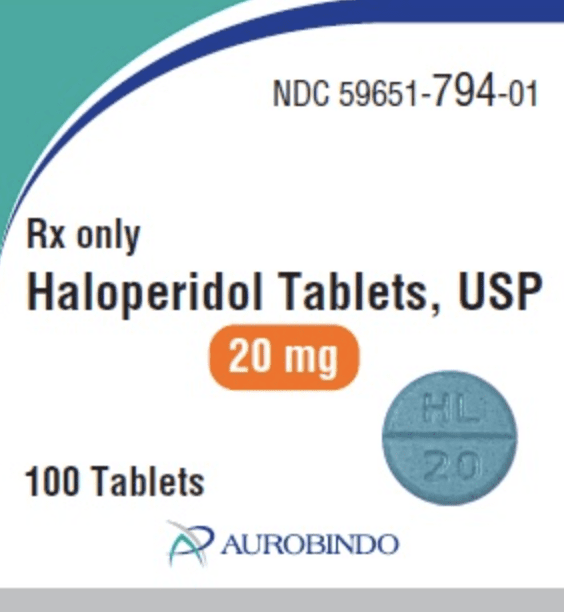 Pill HL 20 Blue Round is Haloperidol